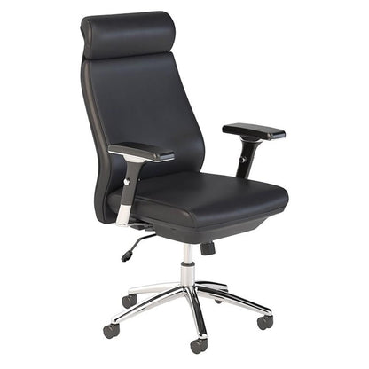 Bush Business Furniture Metropolis High Back Leather Executive Office Chair in Black