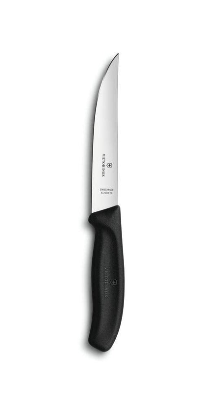 Victorinox 6.7903.12 Swiss Classic Gourmet Steak Knife Ideal for Slicing a Wide Variety of Steak Cuts Straight Blade in Black, 4.7 inches