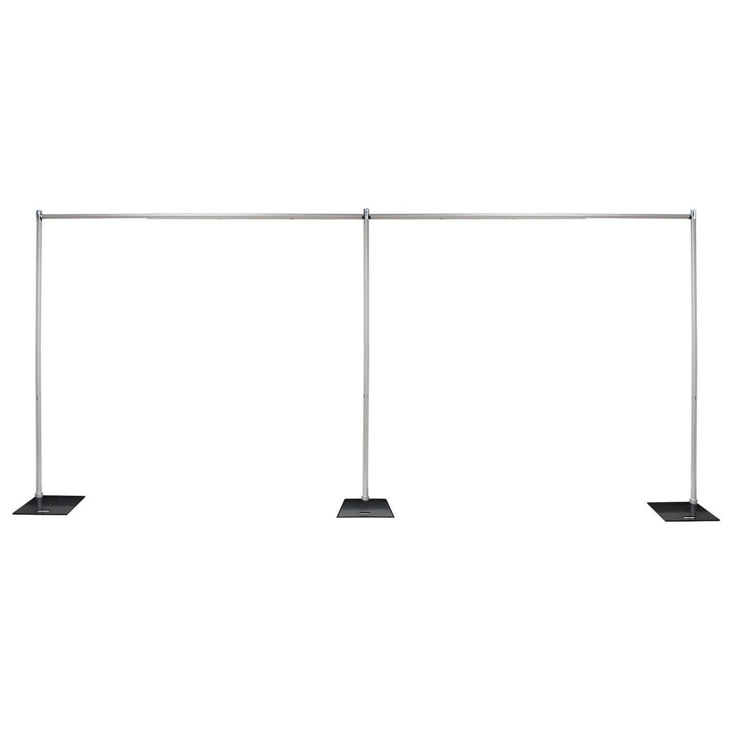 Crowd Control Center Pipe and Drape Backdrop Photobooth Wedding Party Convention Tradeshow Kit Framework ONLY (8x20Fixed) Upgraded Version