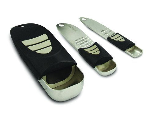 KitchenArt Cook’s Pro Adjust-A-Measure Set, 3-Piece, Satin,Black and Silver