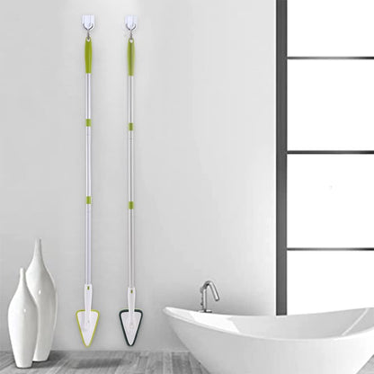 CQT 2 in 1 Bathroom Cleaning Brush, 48" Extendable Long Handle with Detachable Scrub Brush and Scouring Pads