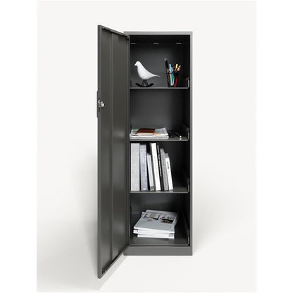 Hirsh Industries Space Solutions Metal 4 Shelf Personal Storage Locker Cabinet, Charcoal, Fully Assembled