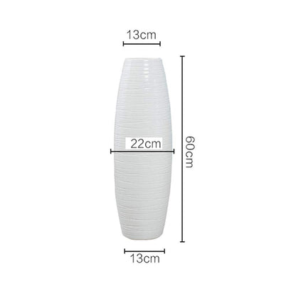 sdneNest Floor Vase Ceramic Handcrafted Gifts Decoration Porch Living Room Flower Arrangement 60cm*13cm*13cm.