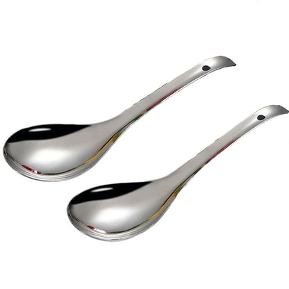 2Pcs Stainless Steel Rice Spoon Soup Spoon Serving Spoons, Non- Stick Rice Spatula Rice Paddle Serving Spoon for Home Kitchen Restaurant