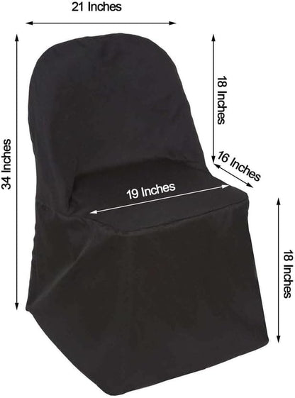 1 Set Efavormart Black Linen Polyester Folding Chair Covers for Dining Chairs Party Wedding Banquet Outdoor Event