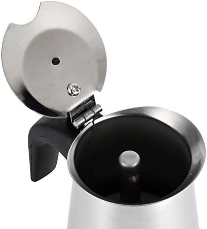 Yosoo Coffee Maker, Stainless Steel Percolator Stovetop Latte Maker, Easy Clean (200ML 4 Cup)