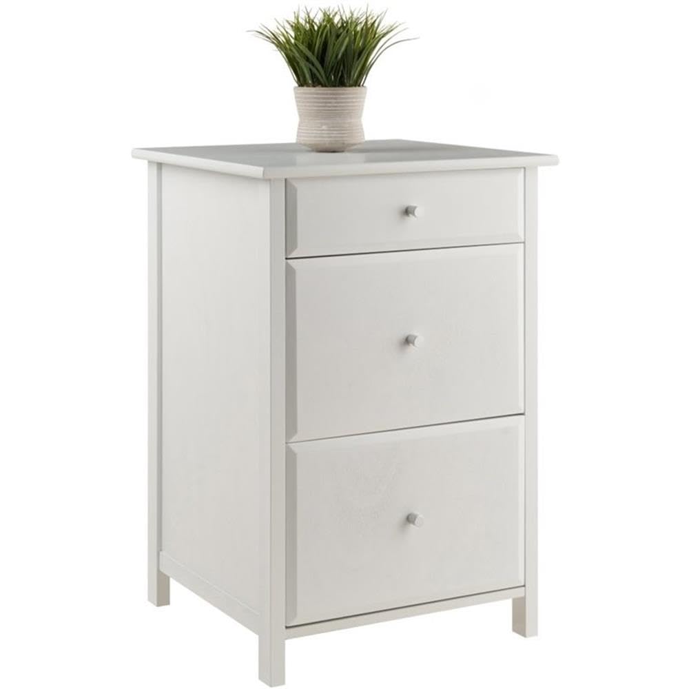 Pemberly Row 3-Drawer Transitional Wooden File Cabinet, Composite Wood, White Finish, 30.7" H x 20.8" W x 20.2" D, Storage for Legal and Letter Files, Home or Office Use