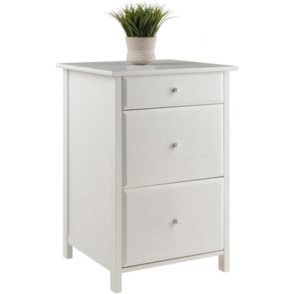 Pemberly Row 3-Drawer Transitional Wooden File Cabinet, Composite Wood, White Finish, 30.7" H x 20.8" W x 20.2" D, Storage for Legal and Letter Files, Home or Office Use