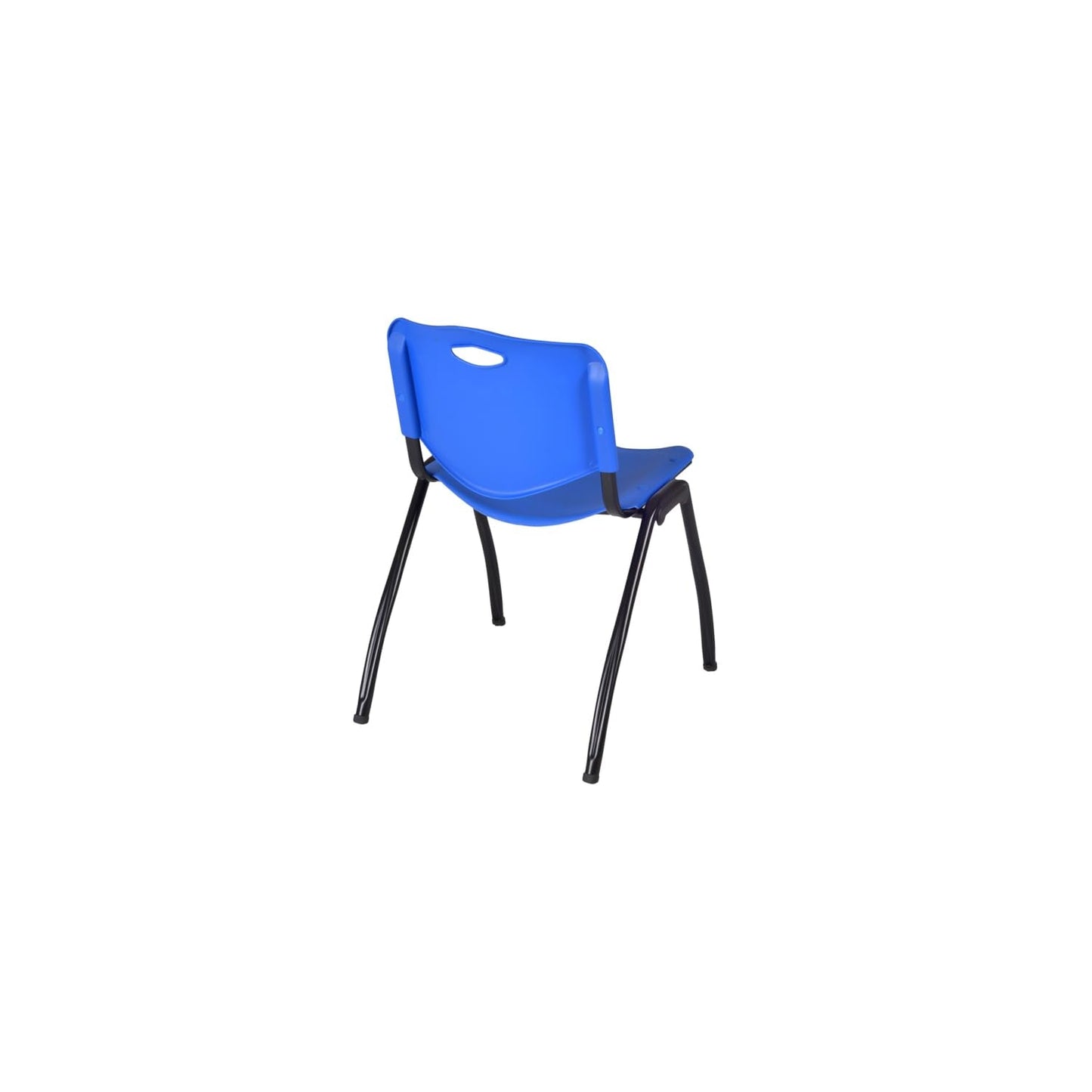 Regency Kobe 72 x 30 in. T-Base Training Seminar Table- Neo Walnut, 2 M Stack Chairs- Blue