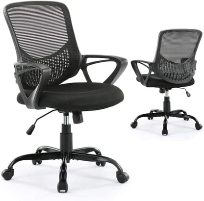 Ergonomic Office Chair, Mid Back Mesh Desk Chair with Lumbar Support, Rolling Swivel Computer Chair