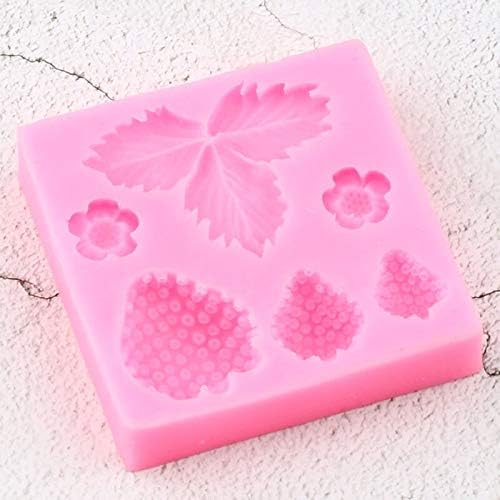 1 3D Pc Strawberry and Flowers Silicone Mold for DIY Chocolate Gum Paste Handmade Ice Cream Crystal Cupcake Cake Topper