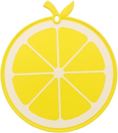 Plastic Fruit Cutting Board for Kitchen, BPA Free, Small Size, Dishwasher Safe, 12 x 10.5 inch (Lemon)