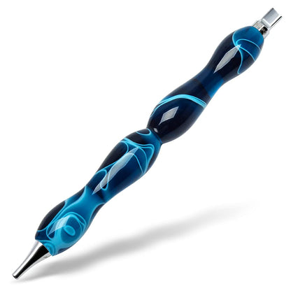 CATEARED Bedazzling Pen with Stainless Steel Tips, Resin Diamond Art Drill Pen with Metal Placers, Diamond Painting Acessories and Tools 5D DIY Kits(Dark Blue)