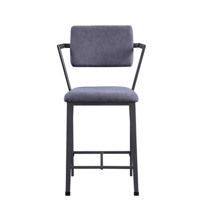 Acme Cargo Counter Height Chair (Set of 2) in Fabric & Gunmetal