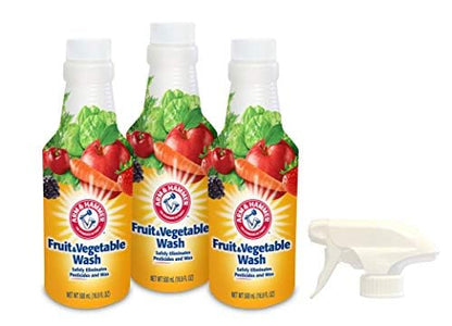 Arm & Hammer Fruit & Vegetable Wash, Produce Wash, Produce Cleaner, Pack of 3, 16 oz. Bottles, 1 Trigger (Packaging May Vary)