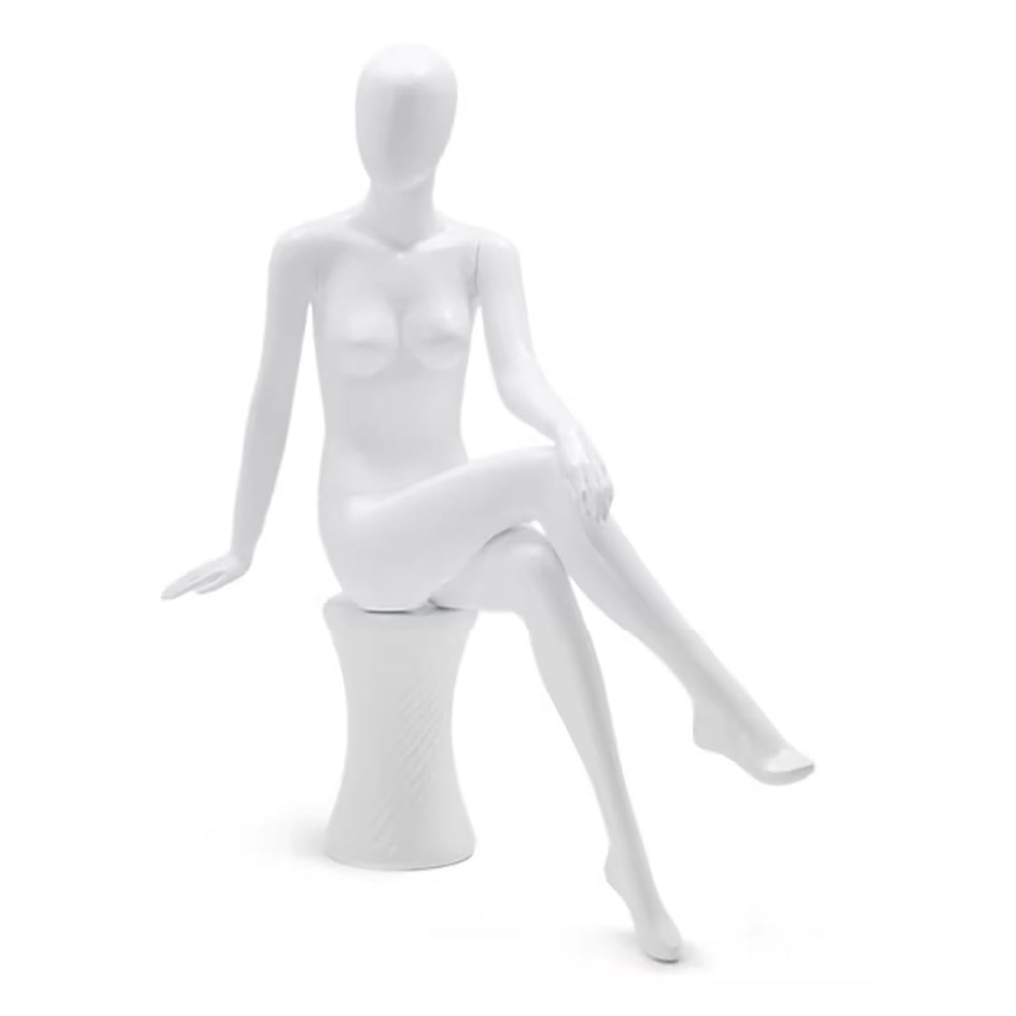 Premium Full Body Female Mannequin - Sturdy White Plastic Dress Form with Head, Perfect for Women’s Clothing Display, Retail, Fashion Shows, Size Style 4