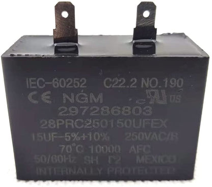 297286803 Refrigerator Run Capacitor Replaces 218909915, 216985001