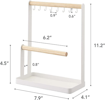 YAMAZAKI home 2311 Accessory Stand, Jewelry Holder & Organizer Storage, One Size, White
