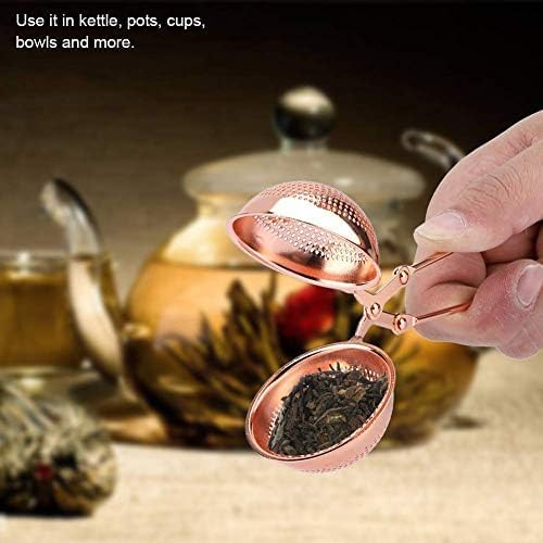 Snap Tea Strainer with Handle, Stainless Steel Mesh Tea Infuser for Loose Tea Filter and Pincer