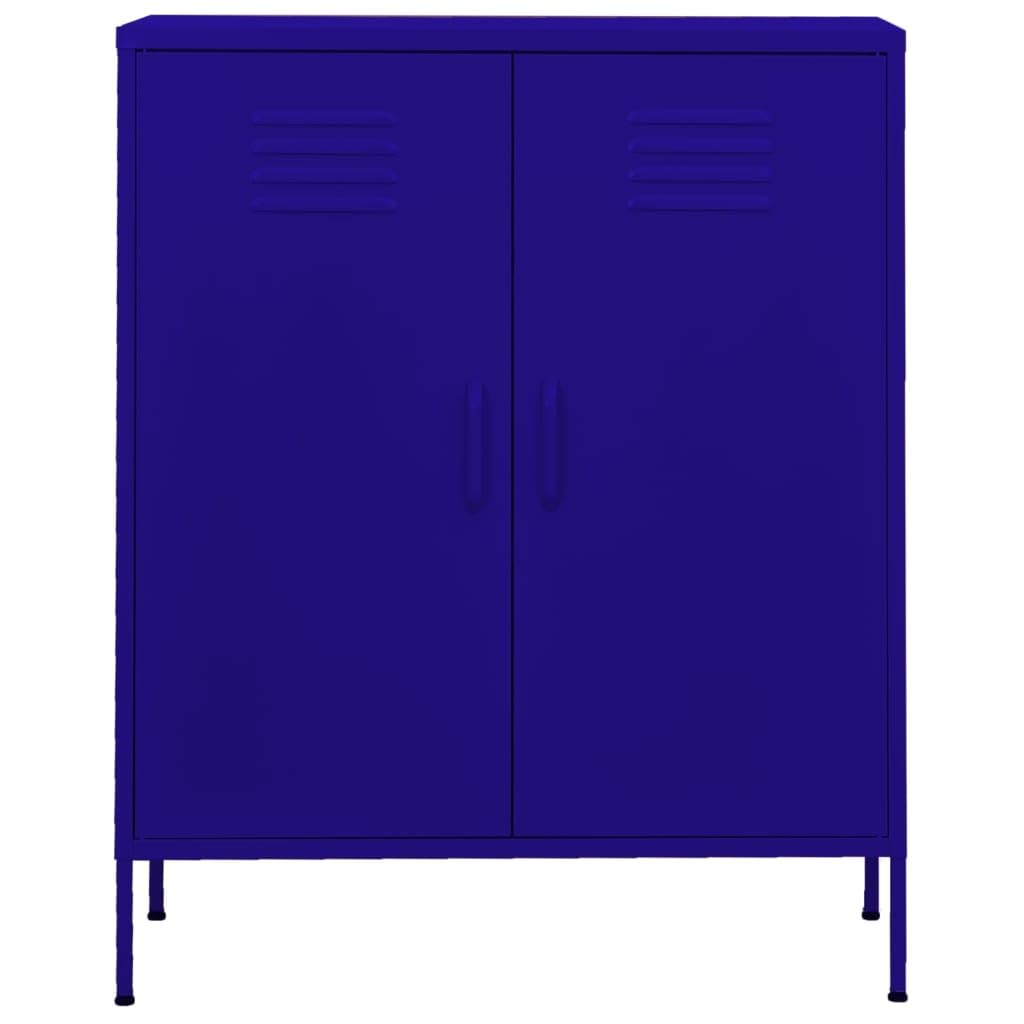 mtlskopl Navy Blue Steel Storage Cabinet with Height-Adjustable Shelves & Lockable Doors 13.8 x 31.5 x 40 in Powder-Coated Finish Modern Organizer for Living Room Home Office Garage