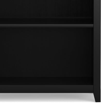 SIMPLIHOME Amherst Bookcase - 70 inch Tall 5-Shelf Solid Wood Bookshelf in Black, Transitional Storage for Living Room, Study Room or Office with Adjustable Shelves and Tapered Legs