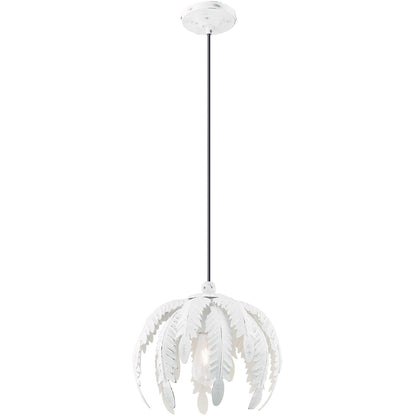 Livex Lighting 41231-60 Acanthus - One Light Mini Pendant, Antique White Finish with Antique White Metal Shade