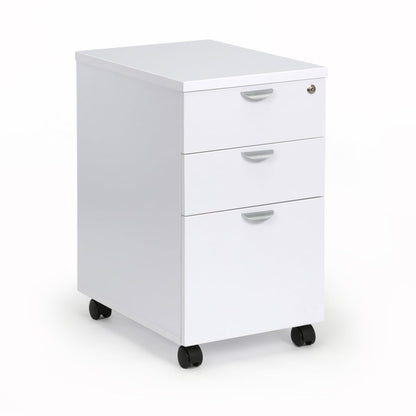 NBF Mobile File Cabinet 3 Drawer Office Storage Pedestal with Locking Drawers, 16" W x 22" D x 28" H, Driftwood, Esquire Collection