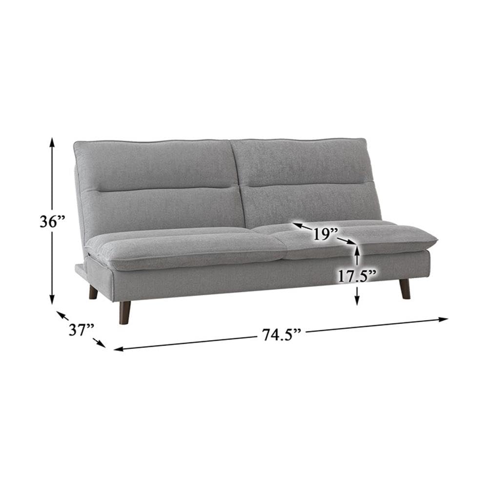 Lexicon Manisha Futon Sofa Sleeper Bed, Gray