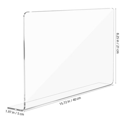 Cabilock Kitchen Sink Splash Guard 15.75X8.27 Inch Clear Acrylic Water Barrier for Bathroom and Kitchen Countertop Splash Prevention