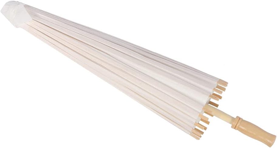 White Papier Umbrella Parasol, Handmade Classical Craft Umbrella, DIY Free to Draw