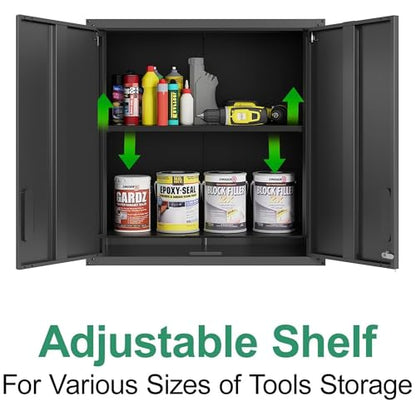 3-Pack Garage Tool Cabinet,Heavy Duty Steel Garage Storage System with Lockable Doors & Adjustable Shelves,Wall Mount Tool Cabinet Set for Workshop Organization,Black
