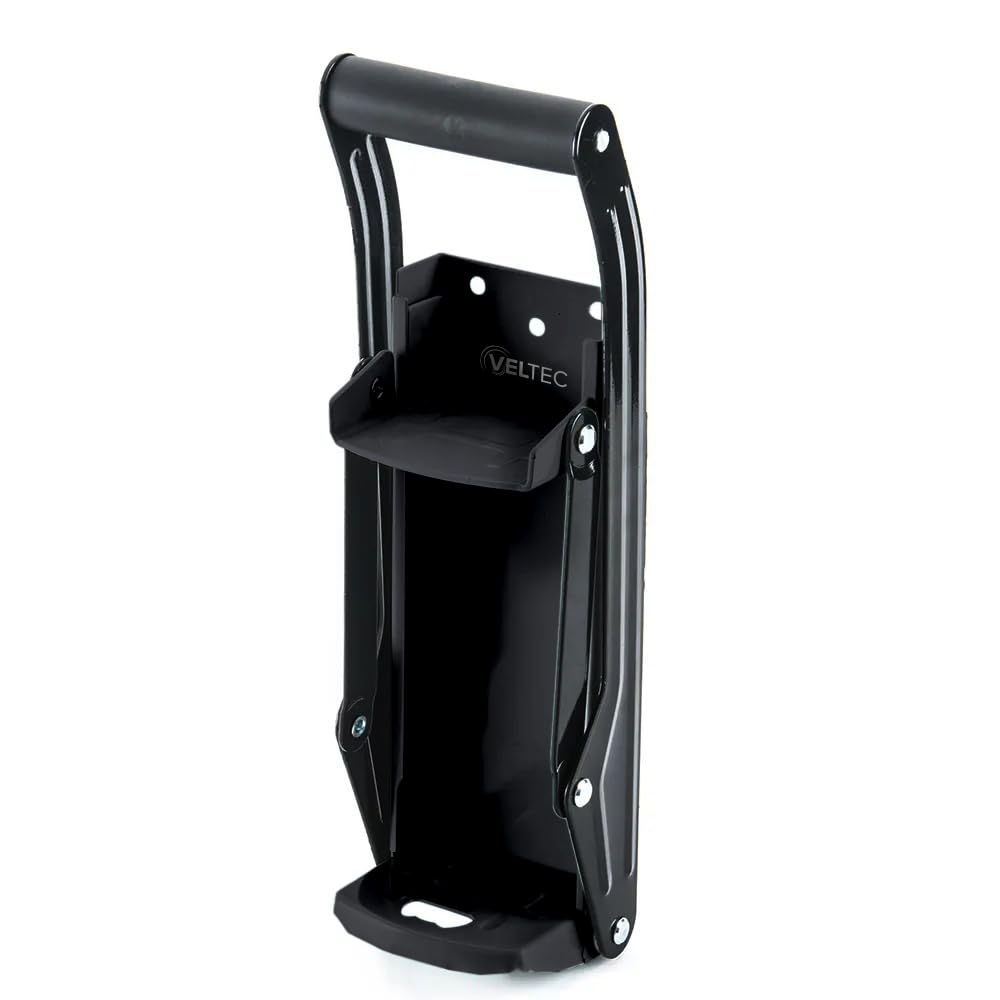 Premium Can Crusher for Recycling and Bottle Opener - 16 Oz and 12 Oz Can Crusher for Aluminum Cans, Heavy-Duty Wall-Mounted Soda Can Smasher, Mounting Screws Including (Black)