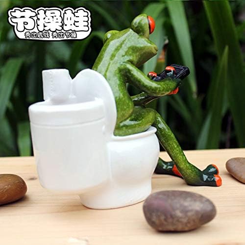 StealStreet SS-G-61233, Green Frog Decorative Figurine, Bathroom Business