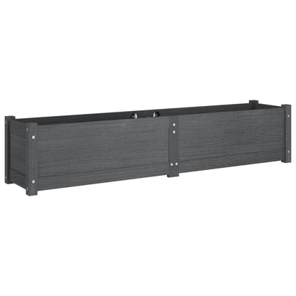 hliofuir Raised Garden Bed Set of 2 in Gray Solid Pinewood 59"x59"x12" Large Elevated Planter Box for Herbs Flowers Outdoor Patio Balcony Gardening