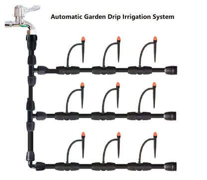 Yulaiyoen 1/4" Drip Irrigation Emitters, 30 Pack Automatic Spray Emitters, 360 Degree Drip Irrigation Parts