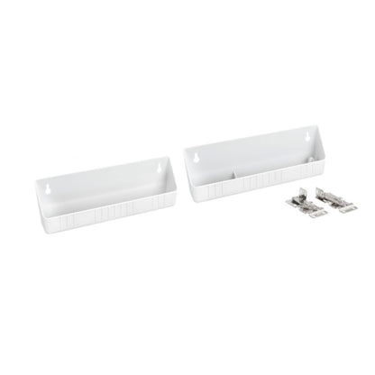 Rev-A-Shelf 11" Tip-Out Plastic Sink Trays for Kitchen and Bathroom Base Cabinet, Pack of 2 Pullout Vanity Shelf Home Organizer, White, 6572-11-11-52