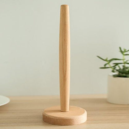 Firlar Wooden Paper Towel Holder Stand, Vertical Tissue Rack for Kitchen, Living Room, Bedroom Home Decoration