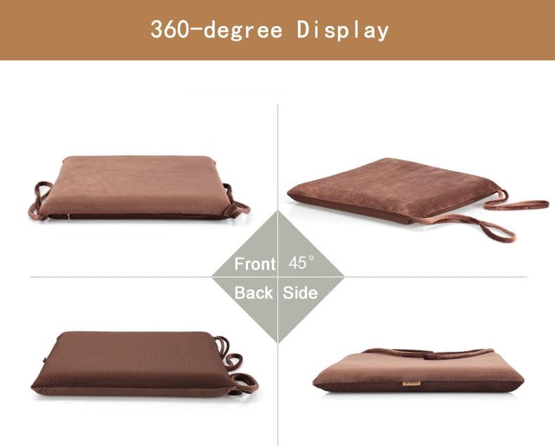 18x18 Augld Square Chair Seat Cushion Memory Foam Chair Cushion for Kitchen, Dining,Office or Car in Coffee