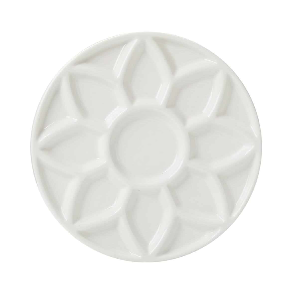 17-Well Paint Palette Porcelain Paint Palette Ceramic Tray Artist Watercolor Mixing Palette for Acrylic Oil Painting, Watercolor, Gouache Painting, Round