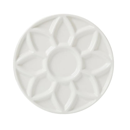 17-Well Paint Palette Porcelain Paint Palette Ceramic Tray Artist Watercolor Mixing Palette for Acrylic Oil Painting, Watercolor, Gouache Painting, Round