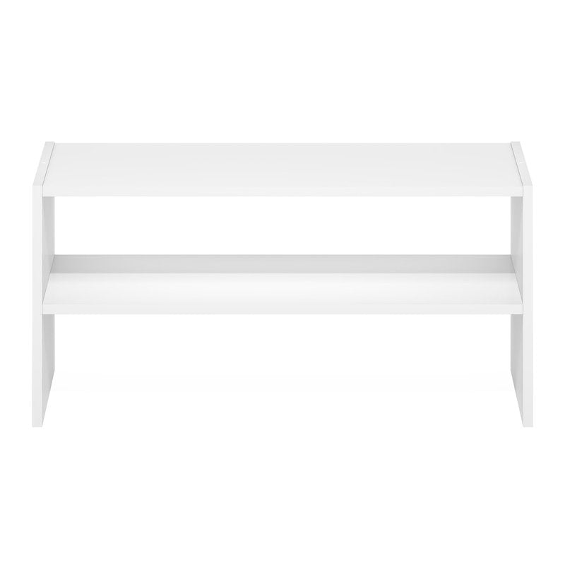 Furinno FANO Shoe Rack, 24-Inch Width 2-Tier Shoe Organizer, Stackable Shoes Storage, 11.7 x 24.2 x 11.7, for Closet Entryway, Office, Garage, White
