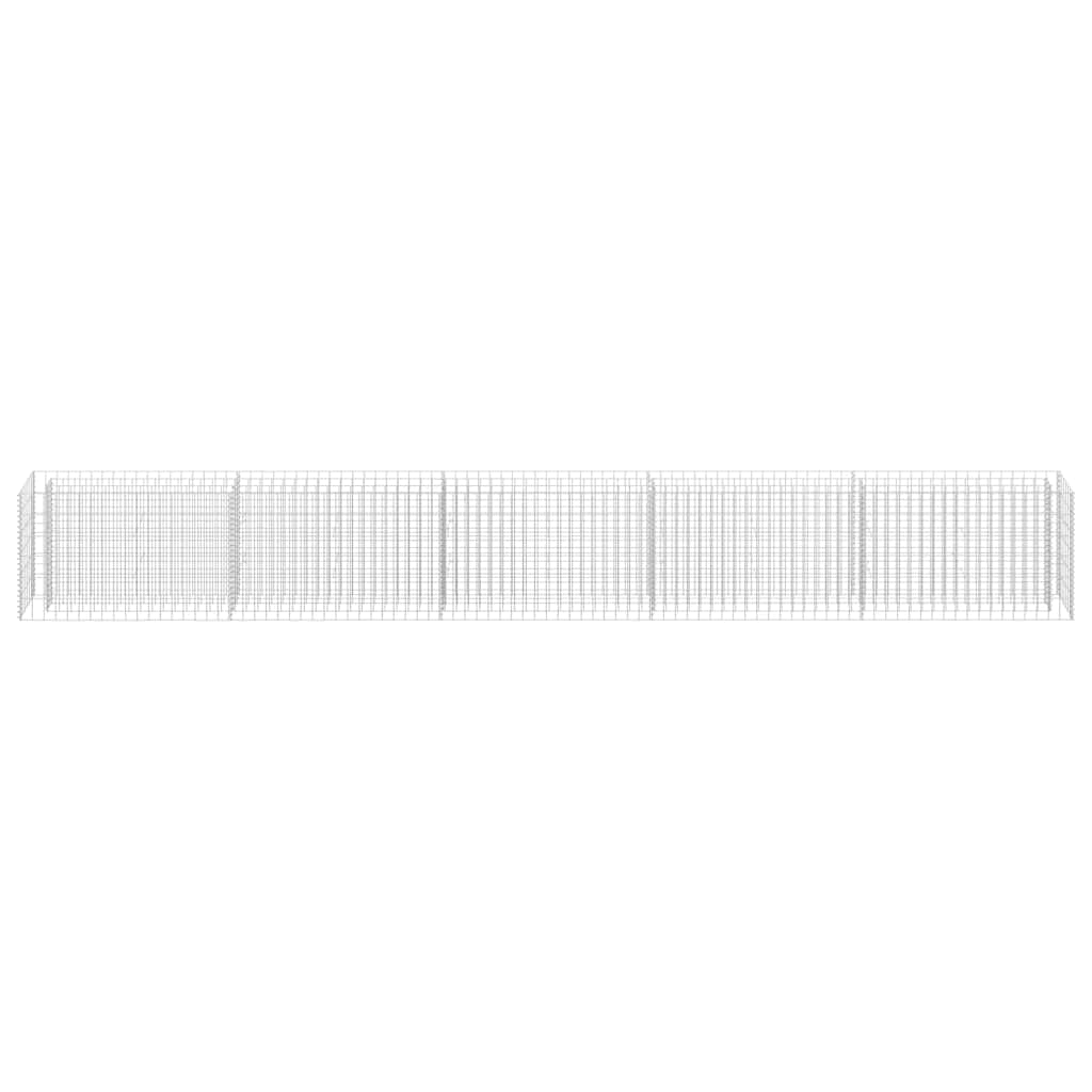 Tmriohed Galvanized Steel Large Gabion Raised Planter 177 x 177 x 24 in Silver Rectangular Outdoor Garden Box for Patio, Lawn & Modern Landscape Decor