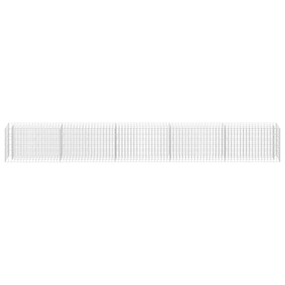 Tmriohed Galvanized Steel Large Gabion Raised Planter 177 x 177 x 24 in Silver Rectangular Outdoor Garden Box for Patio, Lawn & Modern Landscape Decor