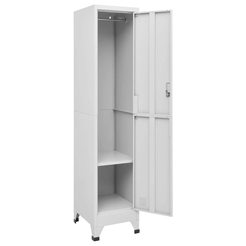 ZXQVLMRS Industrial Single Tier Metal Locker Cabinet with Lock and Keys, Tall Storage Organizer for Office, Gym, Home, 18 x 15 x 71 Inch, Matte Grey