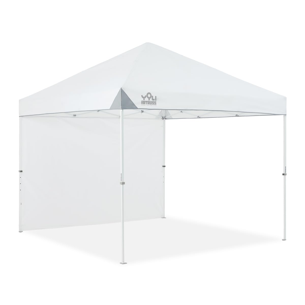 YOLI FORTRUSS EasyLift 10’x10’ Pop Up Instant Canopy with Reinforced Y-Truss Frame, 99% UV Protection, Water Resistant & Fire-Retardant Top, 4 Height Settings with Sidewall and Wheeled Carry Bag
