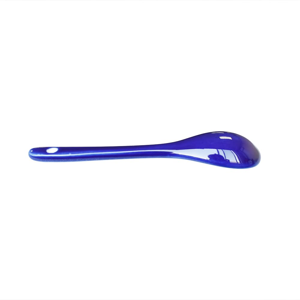 Albedel Blue 6 pcs Porcelain Egg Spoons Ceramic Spoons 4.7 inch Coffee Dessert Yogurt Tea Milky Tea