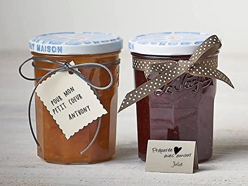 Le Parfait French Glass Jam Jar with Colorful Airtight Lid 385ml (13oz) - BPA-Free Canning Jar for Jam, Jelly & Preserves - Dishwasher Safe, Freezer Safe, Made in France 6PK