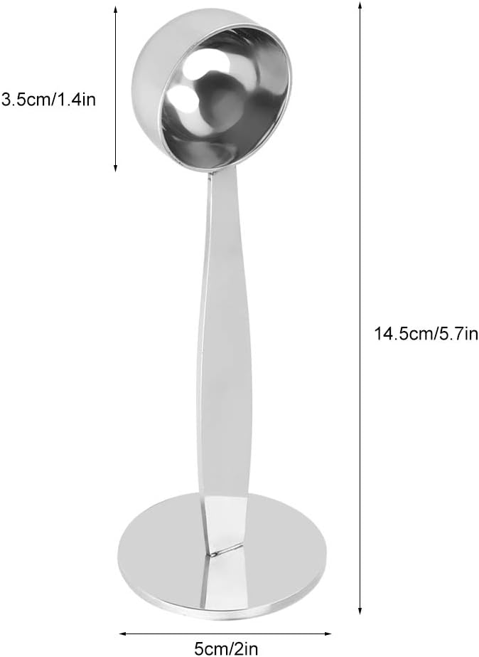 Coffee Scoop Dual Purpose Stainless Steel Table Spoon for Espresso Measuring and Tamping (15ml)