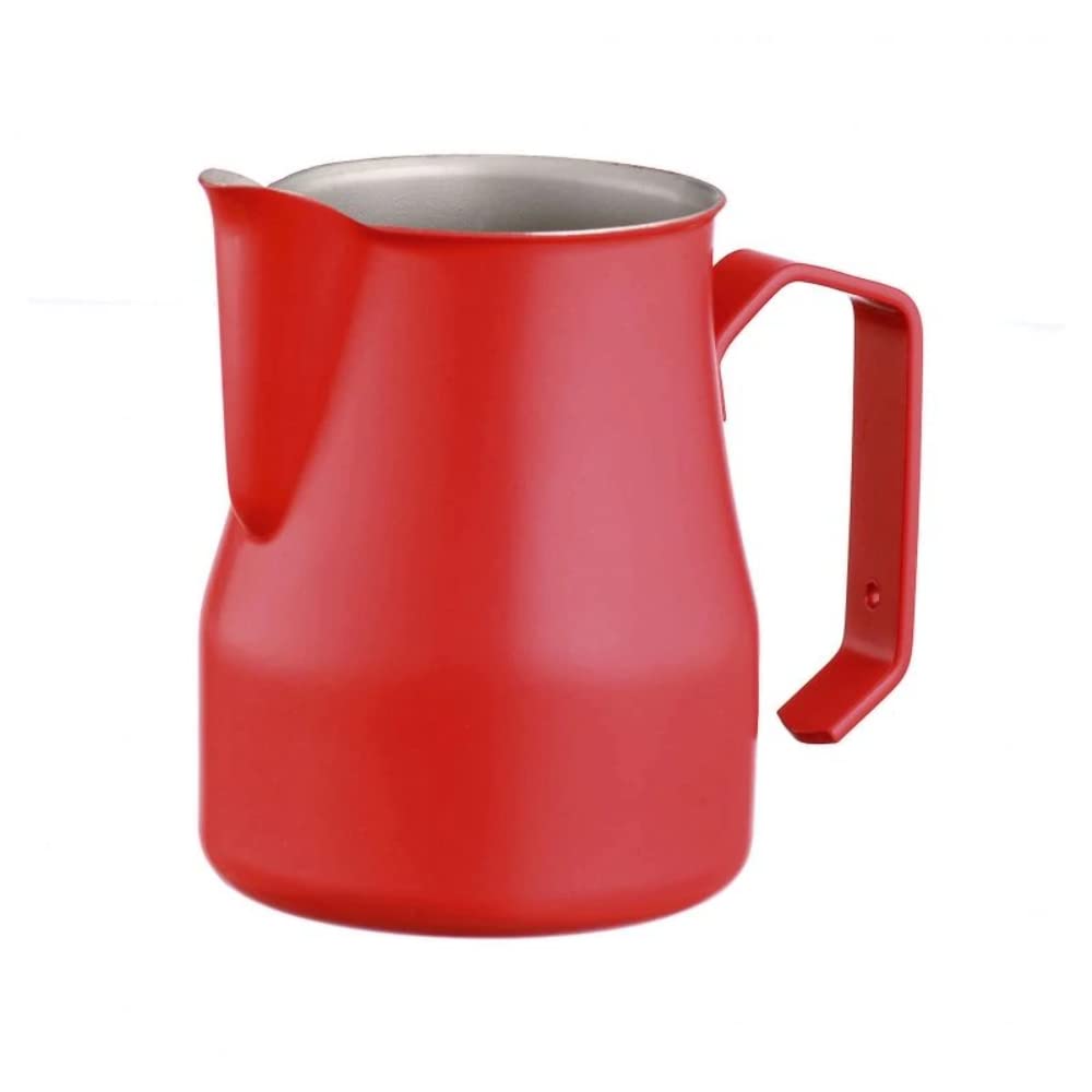 35cl 11.8 Motta Stainless Steel Professional Milk Pitcher, Fluid Ounce, Red