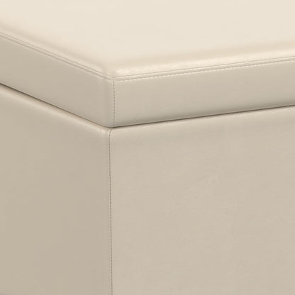 SIMPLIHOME Avalon Extra Large Storage Ottoman Bench - 54 inch Wide Upholstered Vegan Leather Rectangular Lift-Top Ottoman in Satin Cream, Contemporary Bench for Living Room with Hidden Storage